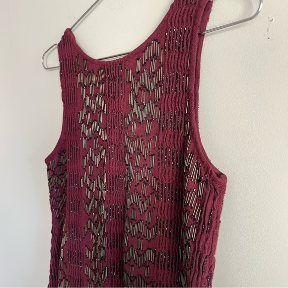 Free People Showroom Geo Drop Waist Beaded Boho Dress - Picture 6 of 12